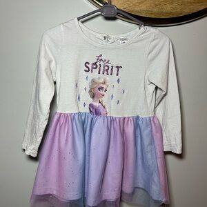 H&M White Top with Purple Glitter Text